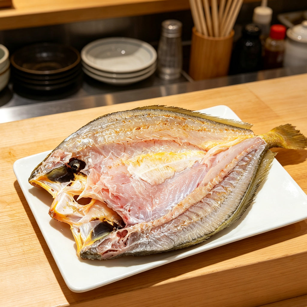 Fresh yellow croaker prepared on a white board