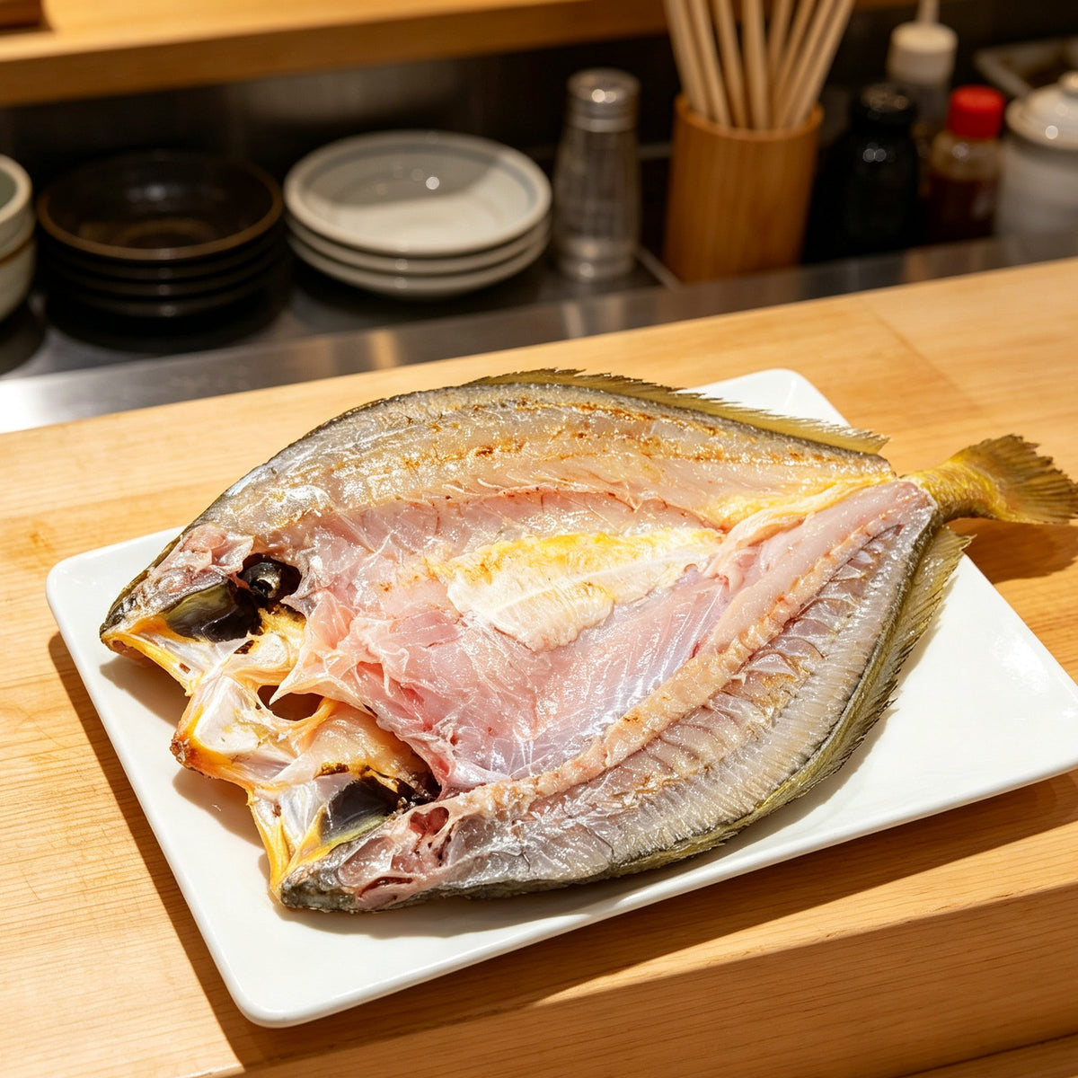 Fresh yellow croaker prepared on a white board